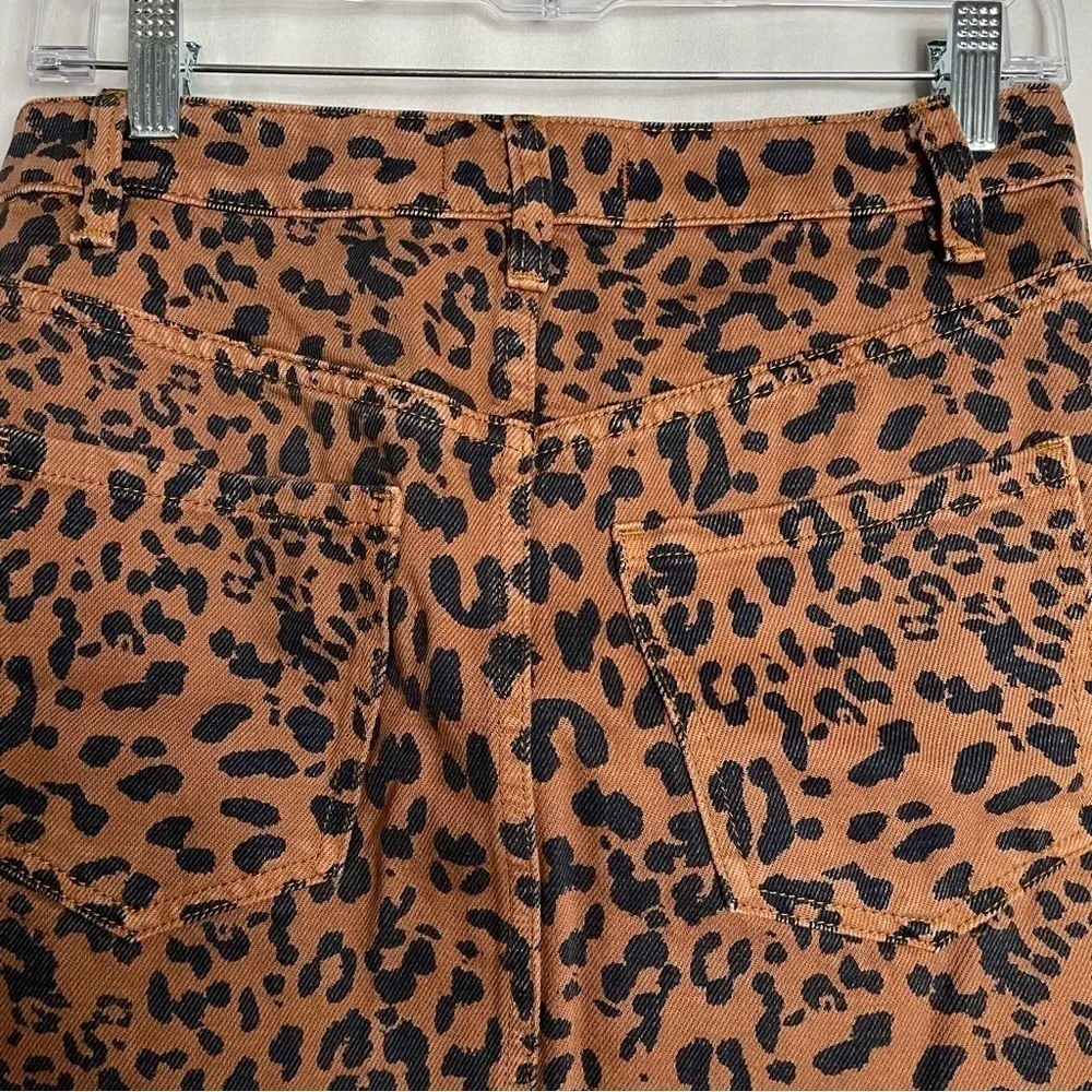 Free People Boho Zip It Up Leopard Print Mini Skirt